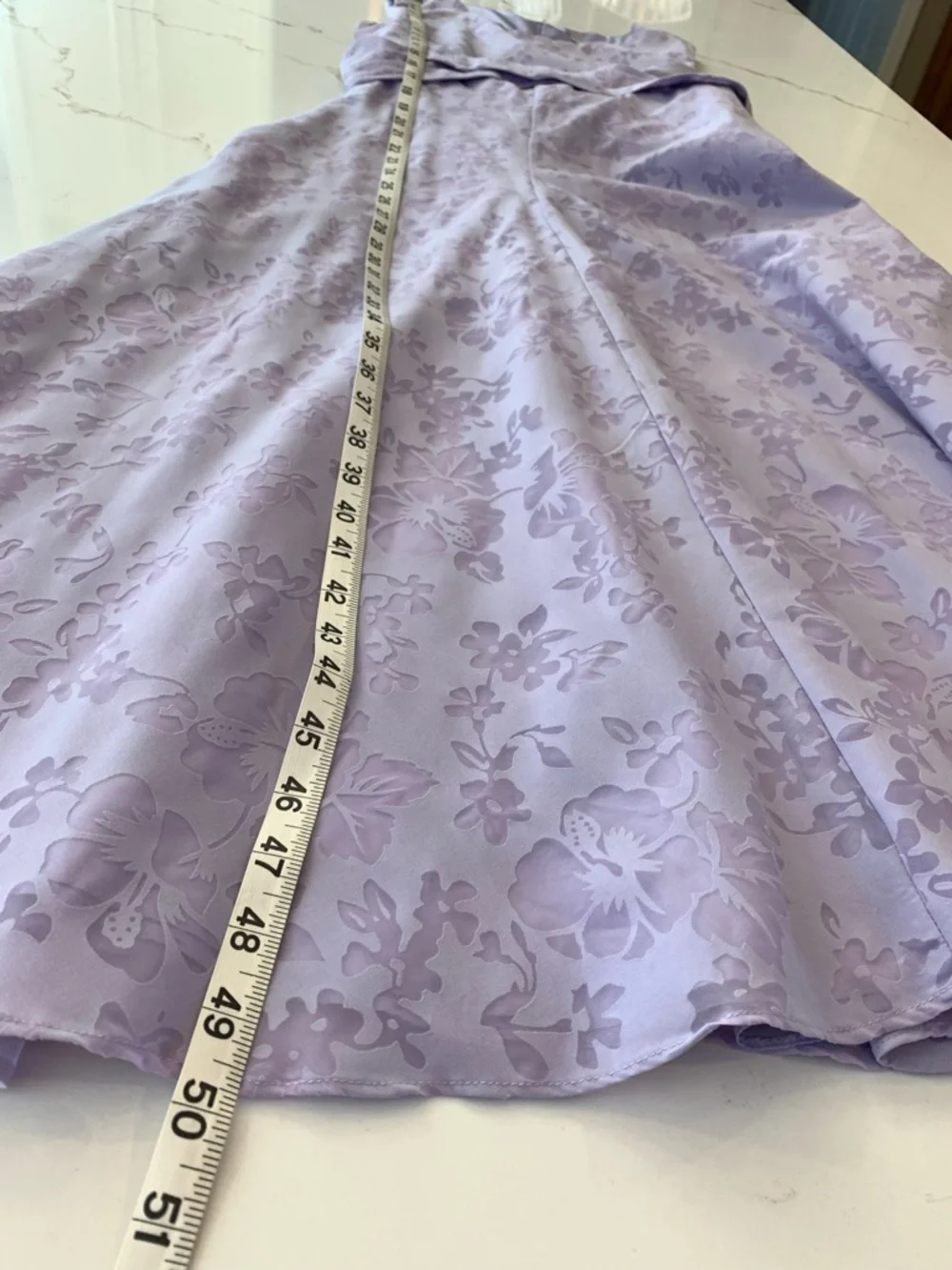 Lavender Dress Size 12 Sleeveless Floral Midi w/ Pleated Waist and Bow - Picture 5 of 14